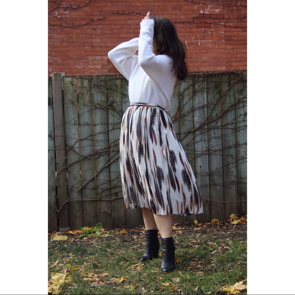 Midi Patterned Skirt - Banana Republic